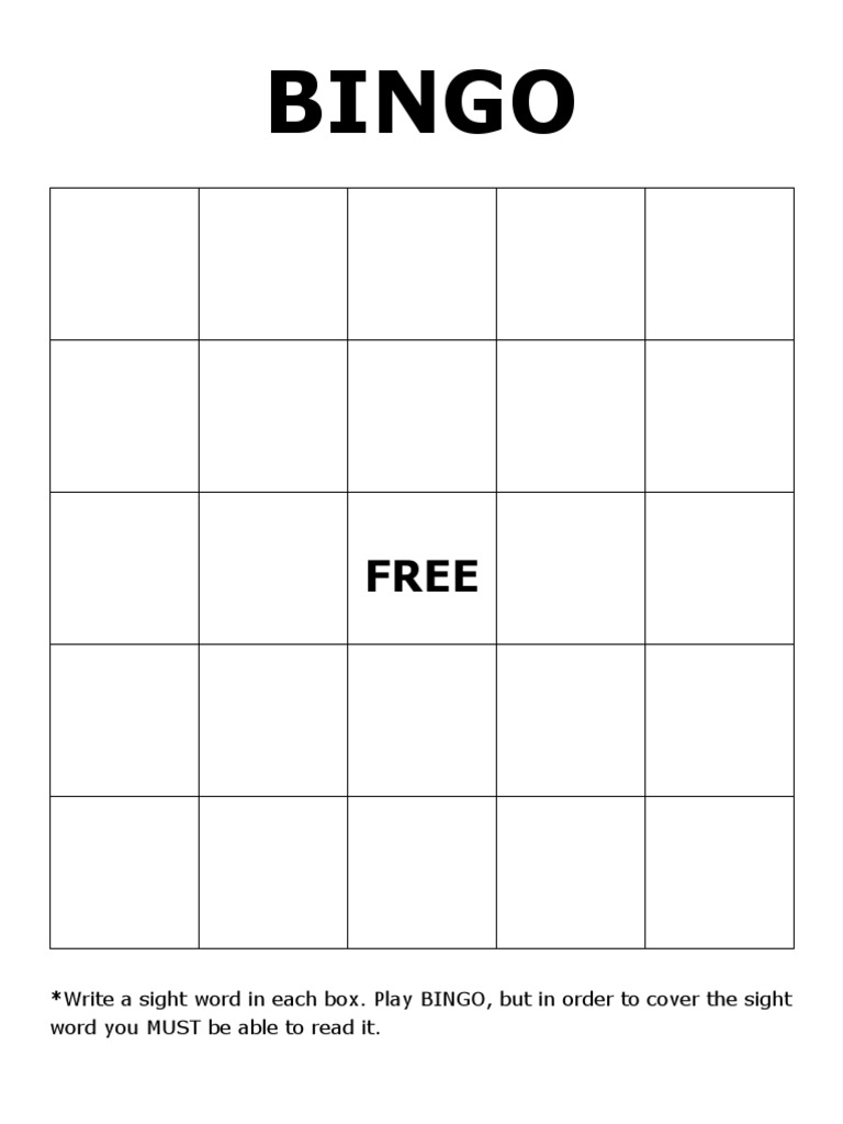 Sight Word Bingo | PDF