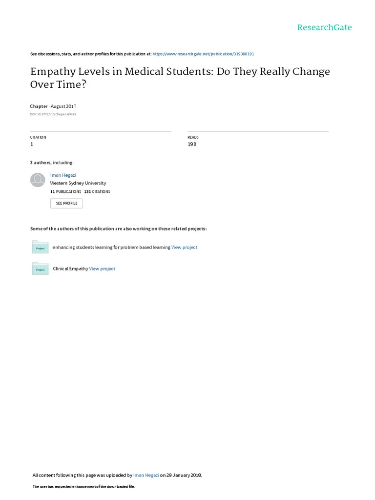Empathy Levels in Medical Students Do They Really | PDF | Empathy ...