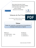Etude Des Capacités Et Perspéctives de Production D'énergie Électrique en Algérie PDF