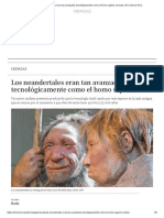 Los Neandertales Eran Tan Avanzados Tecnológicamente Como El Homo Sapiens PDF