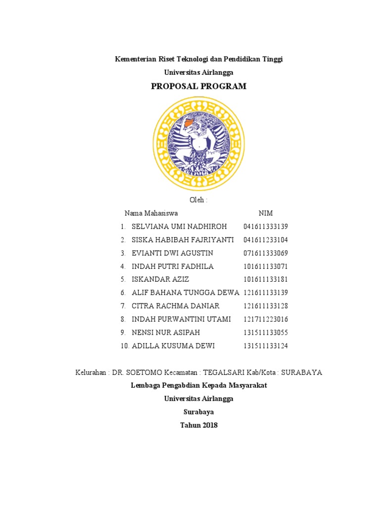 Proposal KKN Tematik Universitas Airlangga | PDF | Kesehatan Holistik