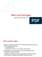 Weirs and Barrages: Supplementary To Lecture Notes