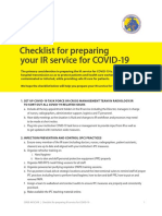 Checklist For Preparing Your IR Service For COVID-19