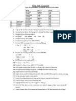 Excel Final Assignment: Salary Statement For The Month of April