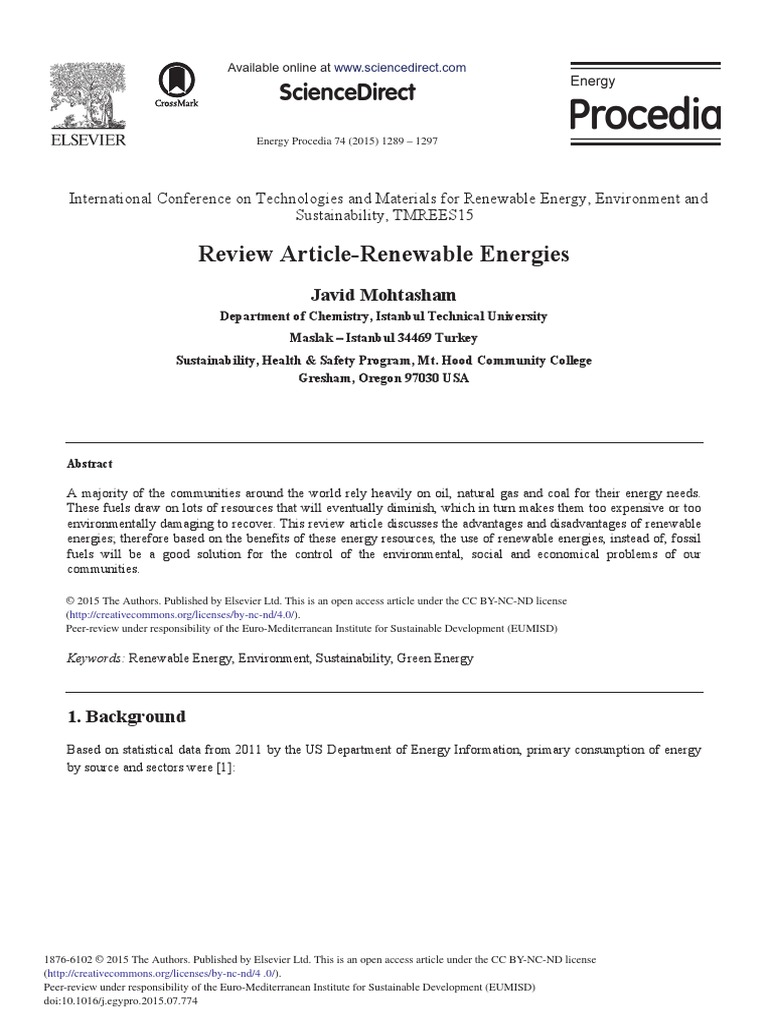 Advantages and Disadvantages of Renewable Energy | PDF | Biomass | Biofuel