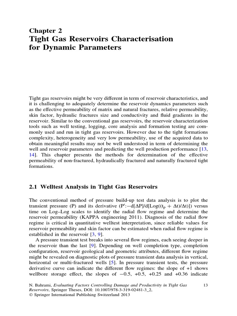 Dynamic Parameters of Tight Gas Reservoirs | PDF | Petroleum Reservoir ...