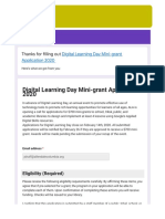 Digital Learning Day Minigrant Application 2020