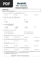 9M02 - Olympiad - Assignment - Polyniomials - Que. (v2)