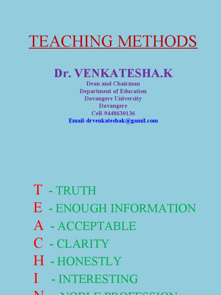 Teaching Methods | PDF | Lecture | Teachers