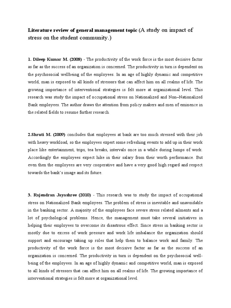 Impact of Stress on Bank Employees | PDF | Occupational Stress | Work ...