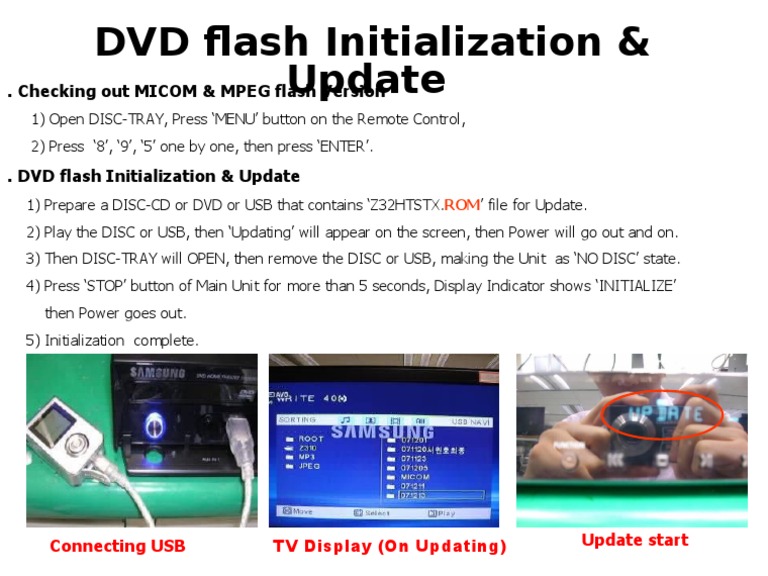 DVD Flash Update and Initialization Guide | PDF