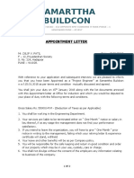 Project Engineer Appointment Letter