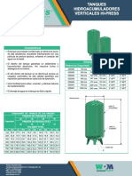 Tanques hidroacumuladores verticales Hi-Press: características y especificaciones