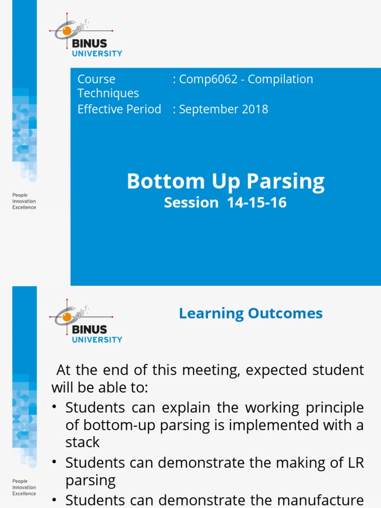 Bottom Up Parsing: Session 14-15-16 | PDF | Parsing | Metalogic