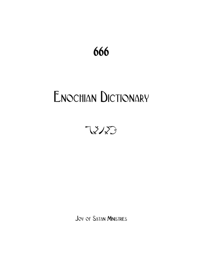 Enochian Dictionary | PDF | Nature