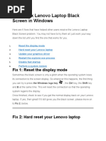 How To Fix Lenovo Laptop Black Screen in Windows