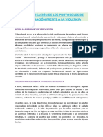 La Aplicación de Los Protocolos de Actuación Frente A La Violencia