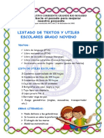 09) Kit Escolar Noveno Bachillerato