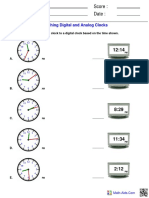 Match Analog & Digital Clocks