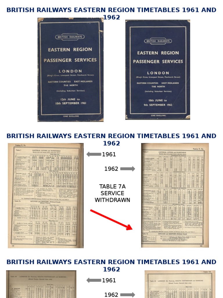 British Railways Eastern Region 1961-62 Timetables | PDF | Rail ...