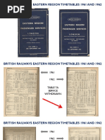 British Railways Eastern Region Timetables 1961 and 1962