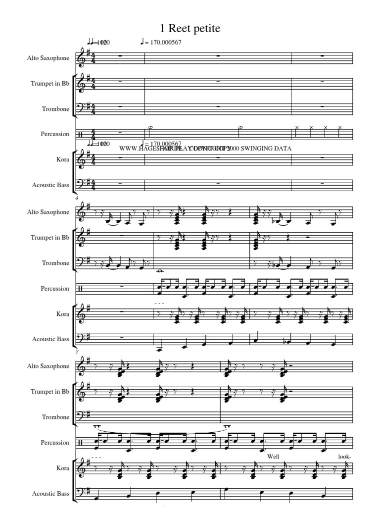 Reet Petite PDF Saxophone Sound Production