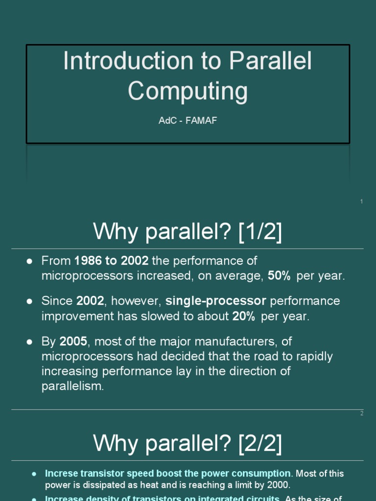 Clase01 - Introducción Al Paralelismo | PDF | Parallel Computing ...