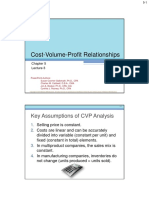 Cost-Volume-Profit Relationships: Key Assumptions of CVP Analysis