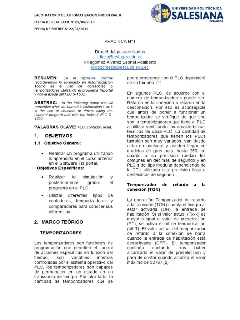 Practica N1 | PDF | Controlador lógico programable | Tecnología digital