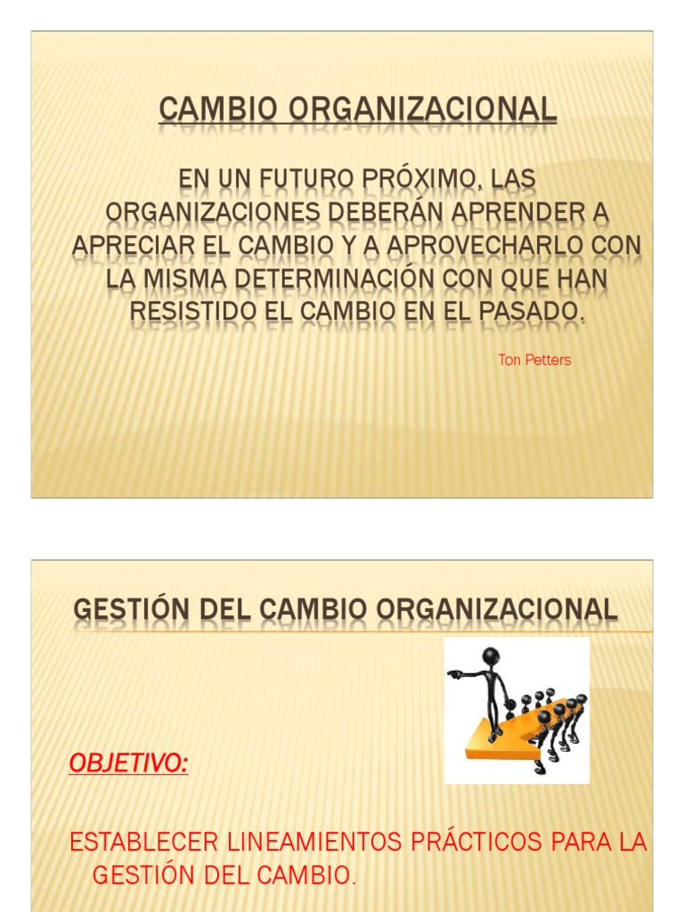 Gestión del Cambio Organizacional | PDF | Gestión del cambio ...