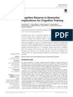 Cognitive Reserve in Dementia - Implications For Cognitive Training