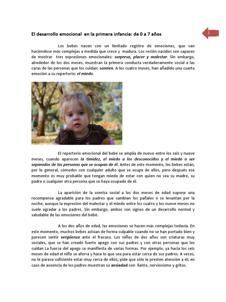 Las Emociones en Los Niños | PDF | Desarrollo cognitivo | Las emociones