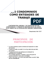 Los Condominios Como Entidades de Trabajo. Sebucan