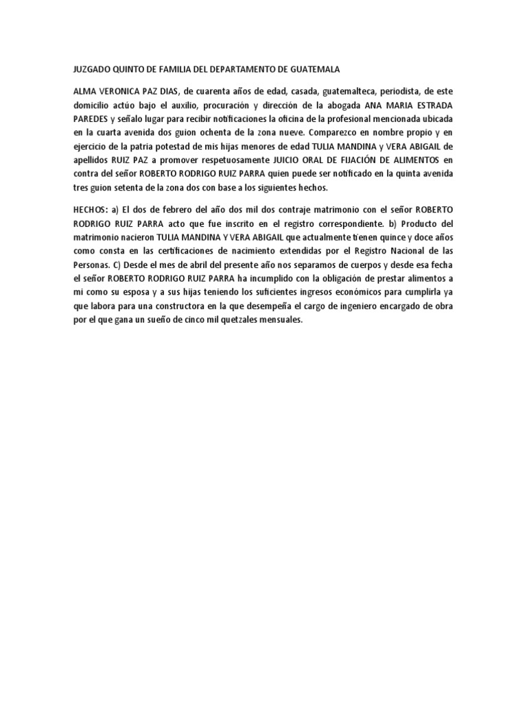 Juzgado Quinto de Familia Del Departamento de Guatemala | PDF