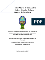 Danny Mollericona El Sentido Social Del Consumo de Bebidas Alcohólicas en La Fraternidad Verdaderos Intocables Del Gran Poder PDF