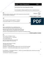 Mathematics Homework - Exam Questions (M)