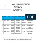 JADUAL WAKTU KELAS BIMBINGAN DAN KAUNSELING