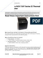 Cleaning The NCR 7197 Series II Thermal Receipt Printer: Read These Important Instructions First