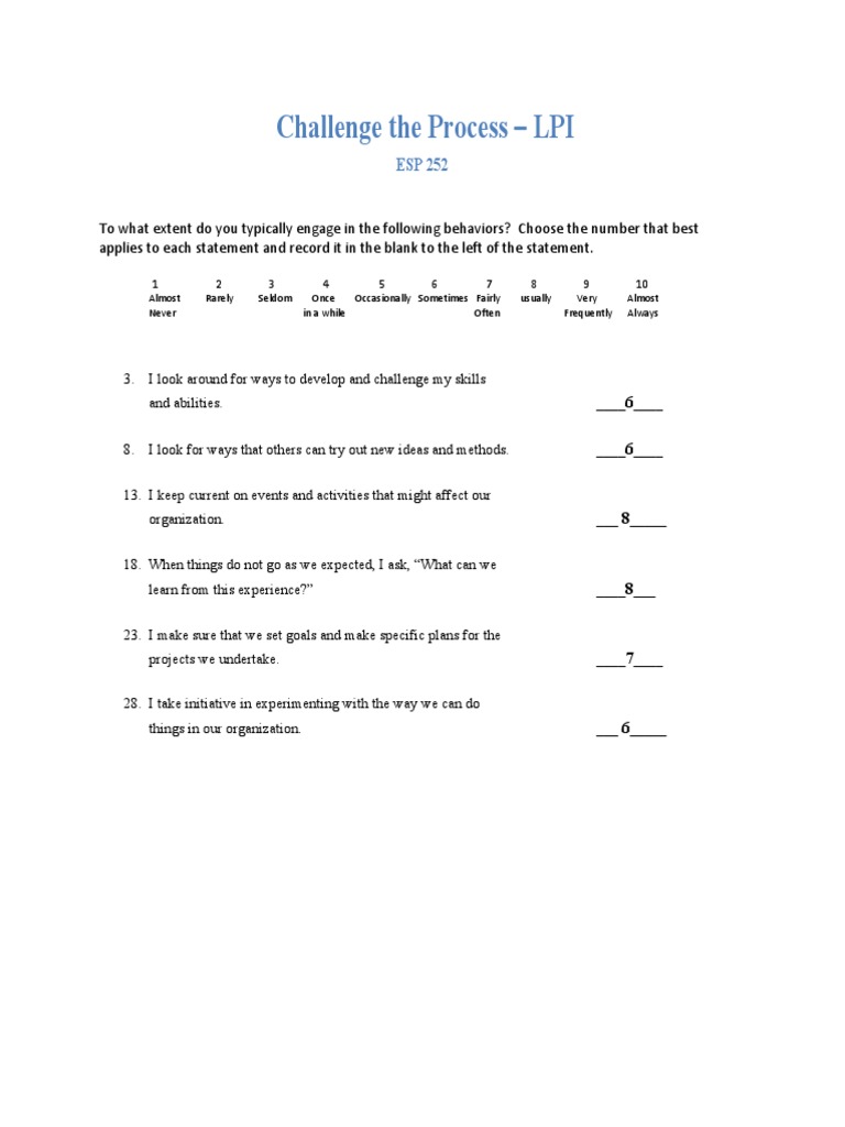 Santarella Challenge The Process - Lpi | PDF | Career & Growth | Self ...