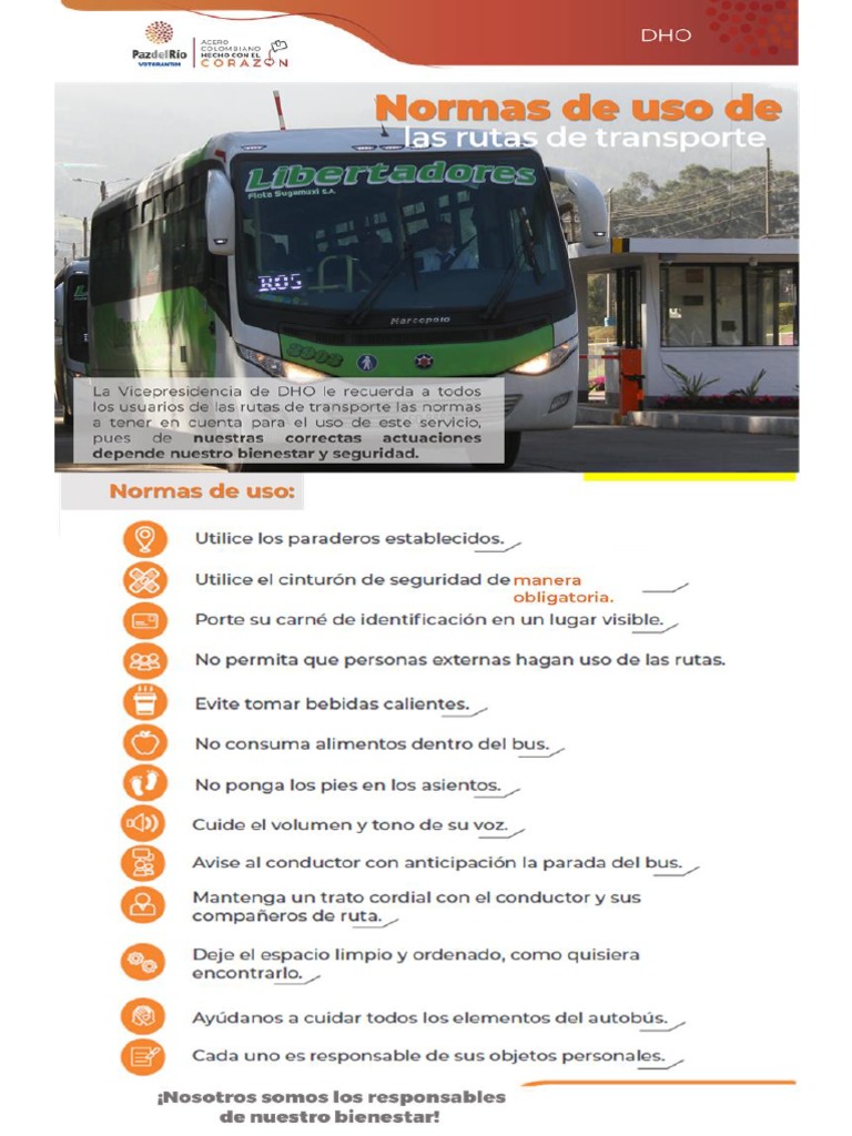 Normas de Uso de Rutas de Transporte | PDF