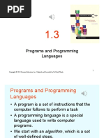 Programs and Programming Languages