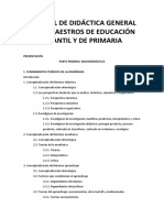 Manual de Didáctica General para Maestros de Educación Infantil Y de Primaria