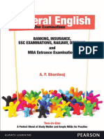 A.P. Bhardwaj - General English For Competitive Examinations Banking Insurance SSC Exam Railway Defence & MBA Entrance Exam-Pearson Education (2013) PDF