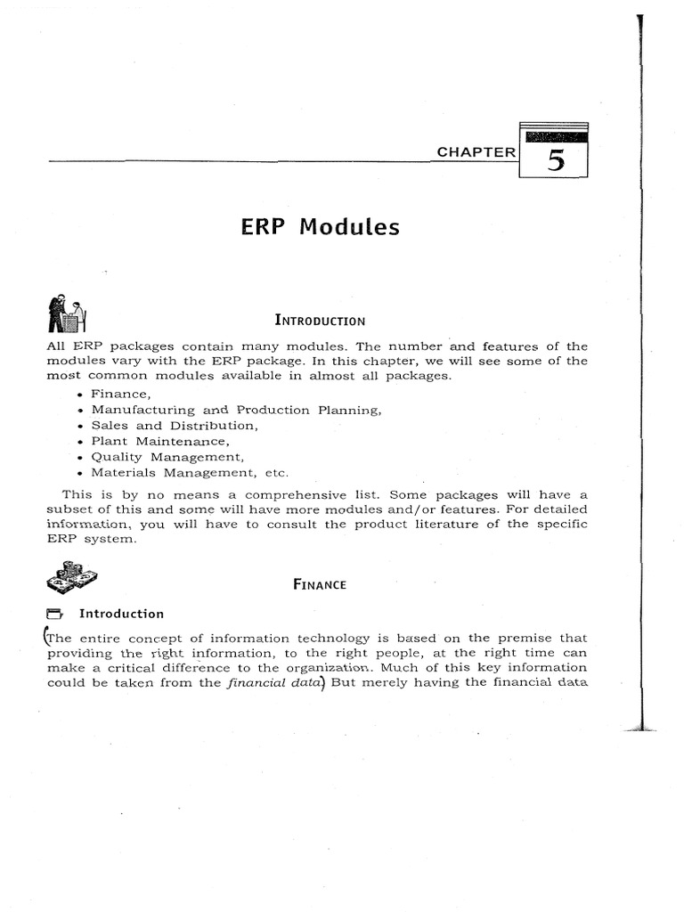 ERP Modules: Chapter (I | PDF | Enterprise Resource Planning | Inventory