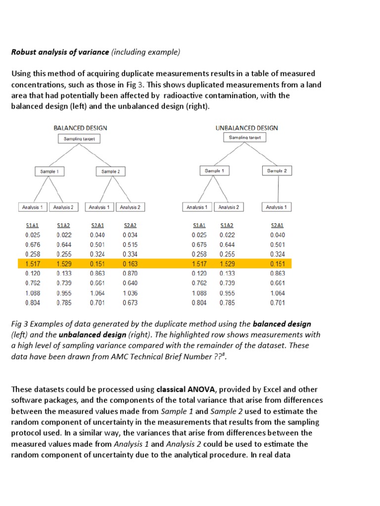 Robust ANOVA Analysis of Variance Techniques | PDF | Analysis Of ...