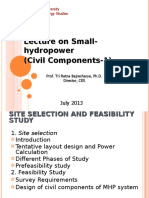 Lecture On Small-Hydropower (Civil Components-1)