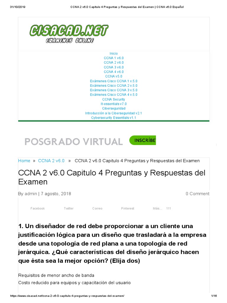 Capitulo 4 Preguntas Y Respuestas Del Examen Ccna V6 0 Espanol Conmutador De Red Certificaciones De Cisco