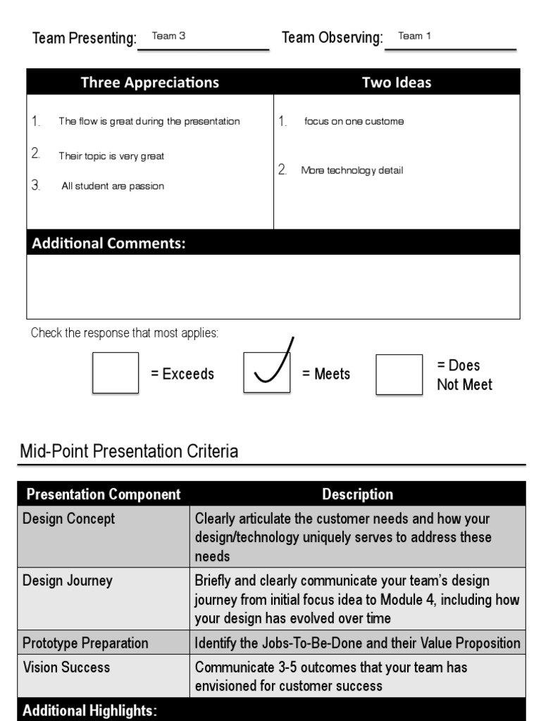 Mid-Point Presentation Feedback | PDF