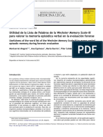 Medicina Legal: Utilidad de La Lista de Palabras de La para Valorar La Memoria Episódica Verbal en La Evaluación Forense