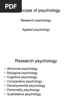 The scope of psychology